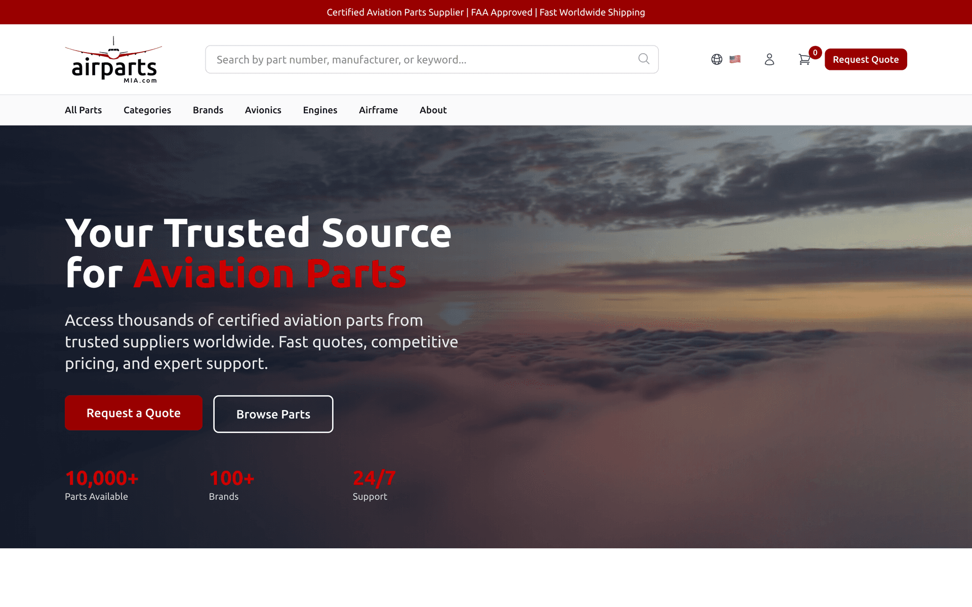 AirPartsMia - Aviation Parts E-commerce Platform