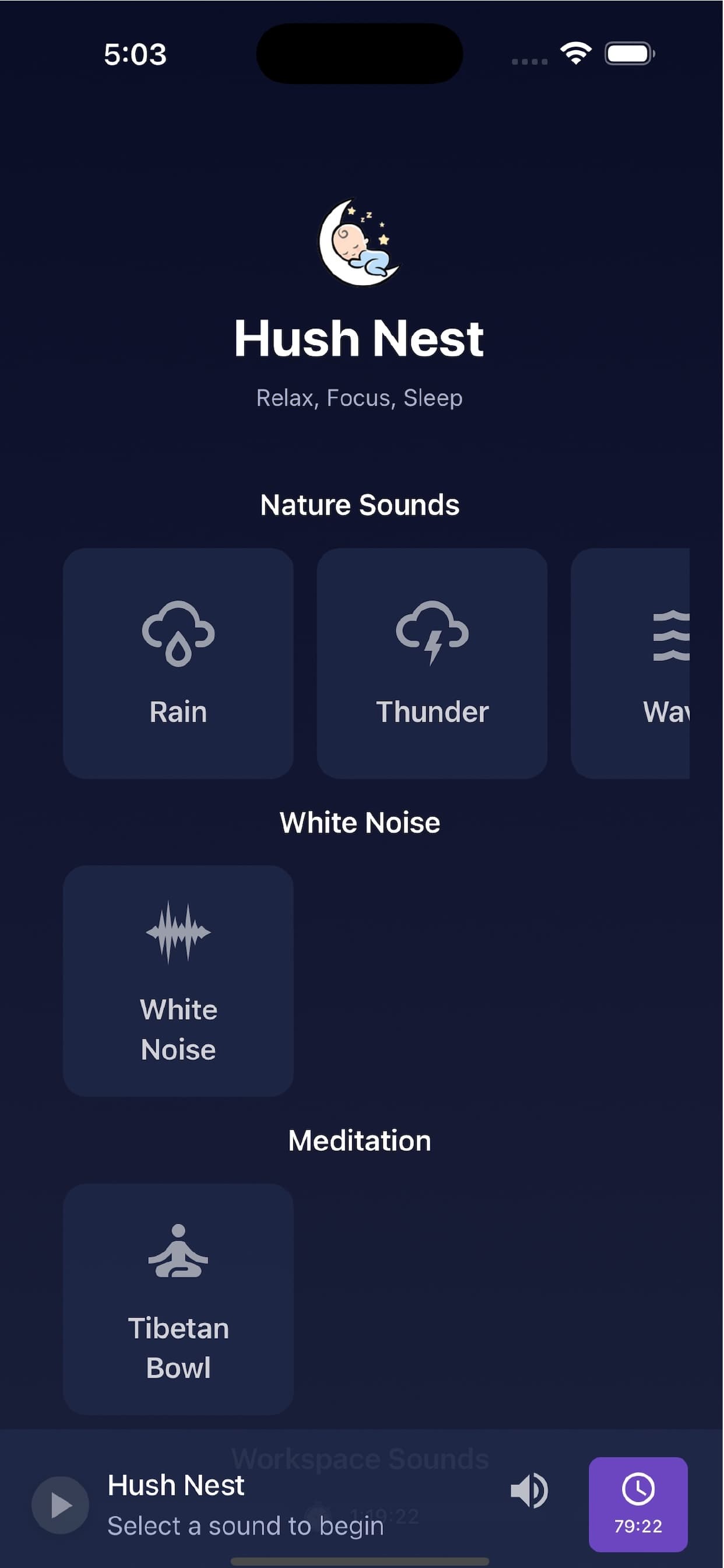 HushNest - Sleep & Focus Sound App