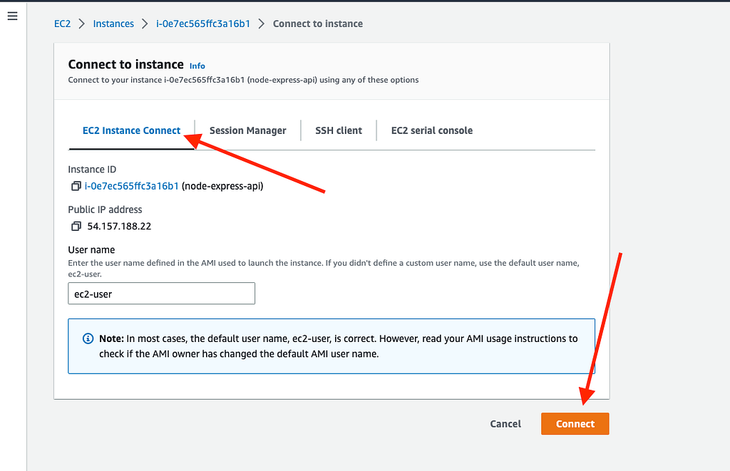 Click Connect button to remote in