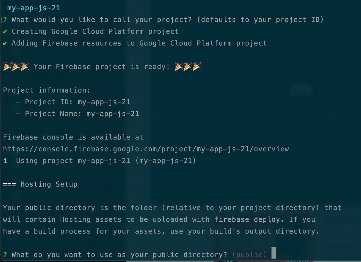 Firebase project ready
