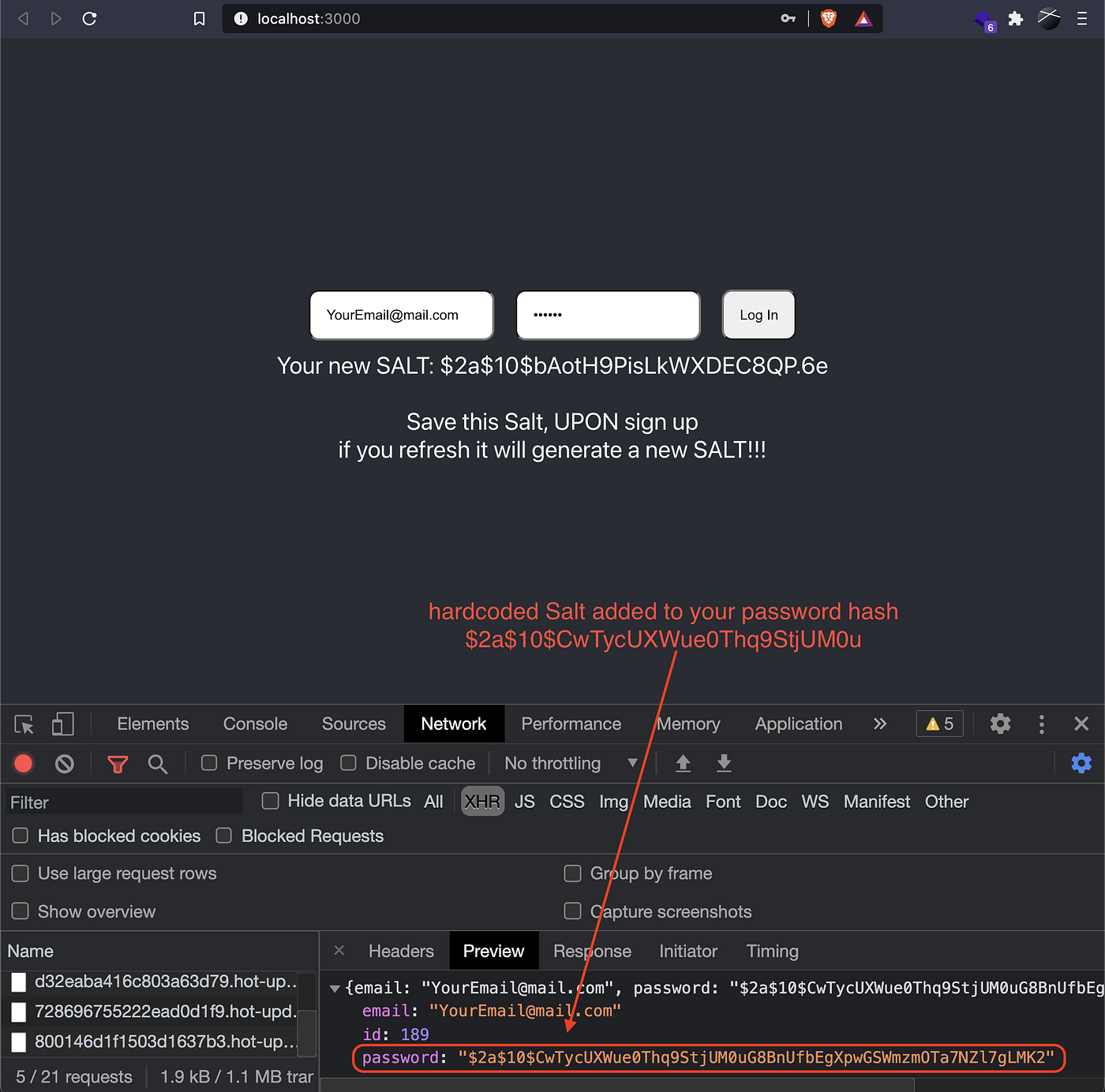 Hash code implementation