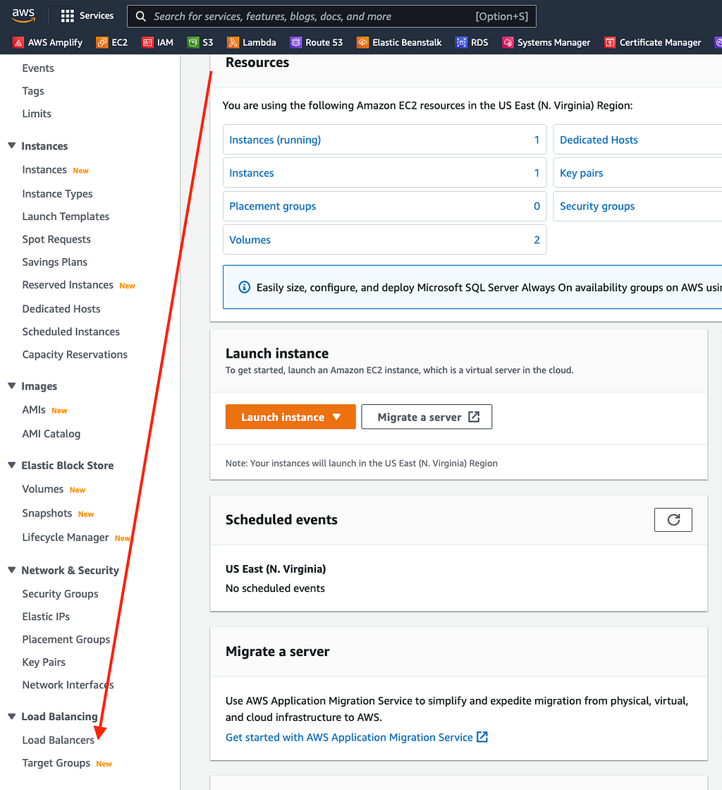Click on Load Balancers